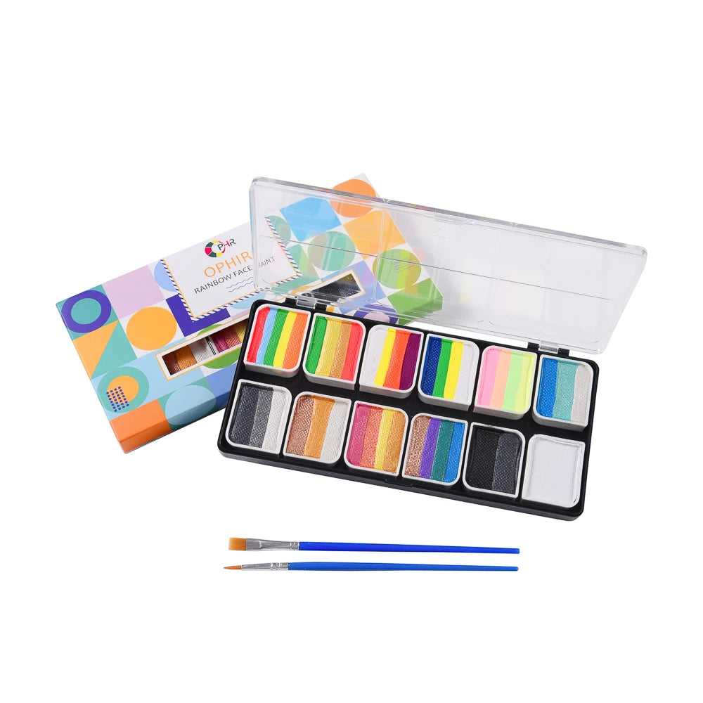 OPHIR Rainbow Face Paint Multicolor Series Temporary Body Paint Art 144g/5.14oz Children Makeup Painting Pigment RT012