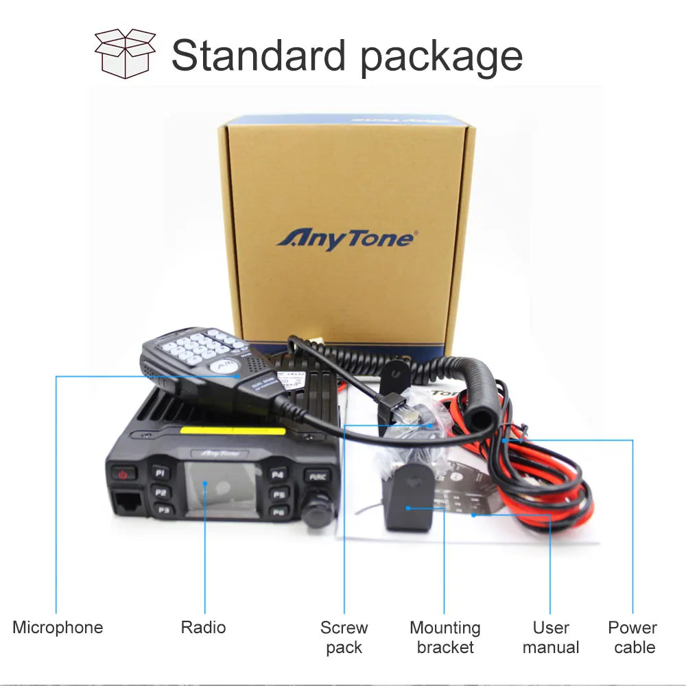 AnyTone AT-778UV 25W Dual Band 136-174 & 400-480MHz Amateur Radio 200 Channels Walkie Talkie VOX Mobile Radio