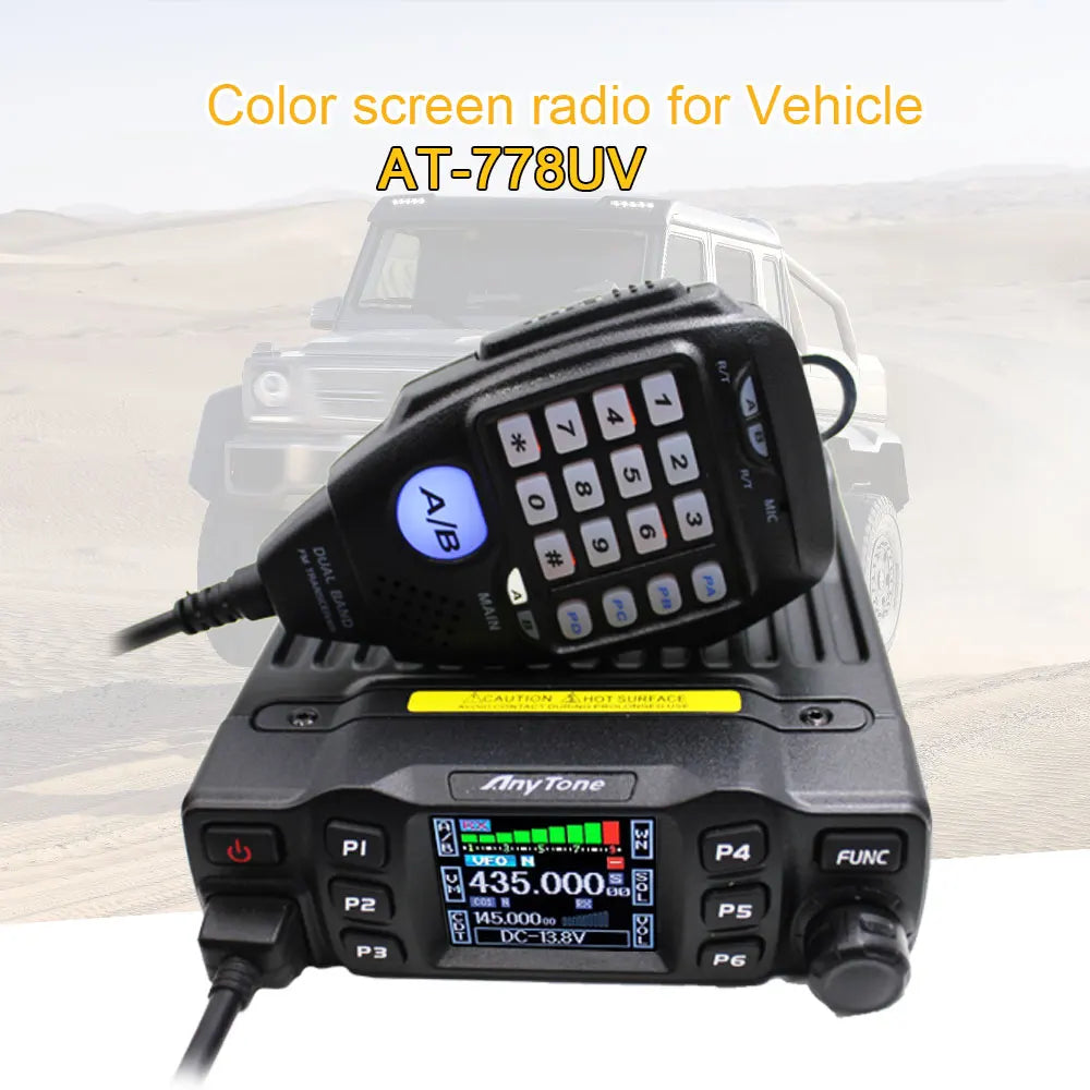 AnyTone AT-778UV 25W Dual Band 136-174 & 400-480MHz Amateur Radio 200 Channels Walkie Talkie VOX Mobile Radio