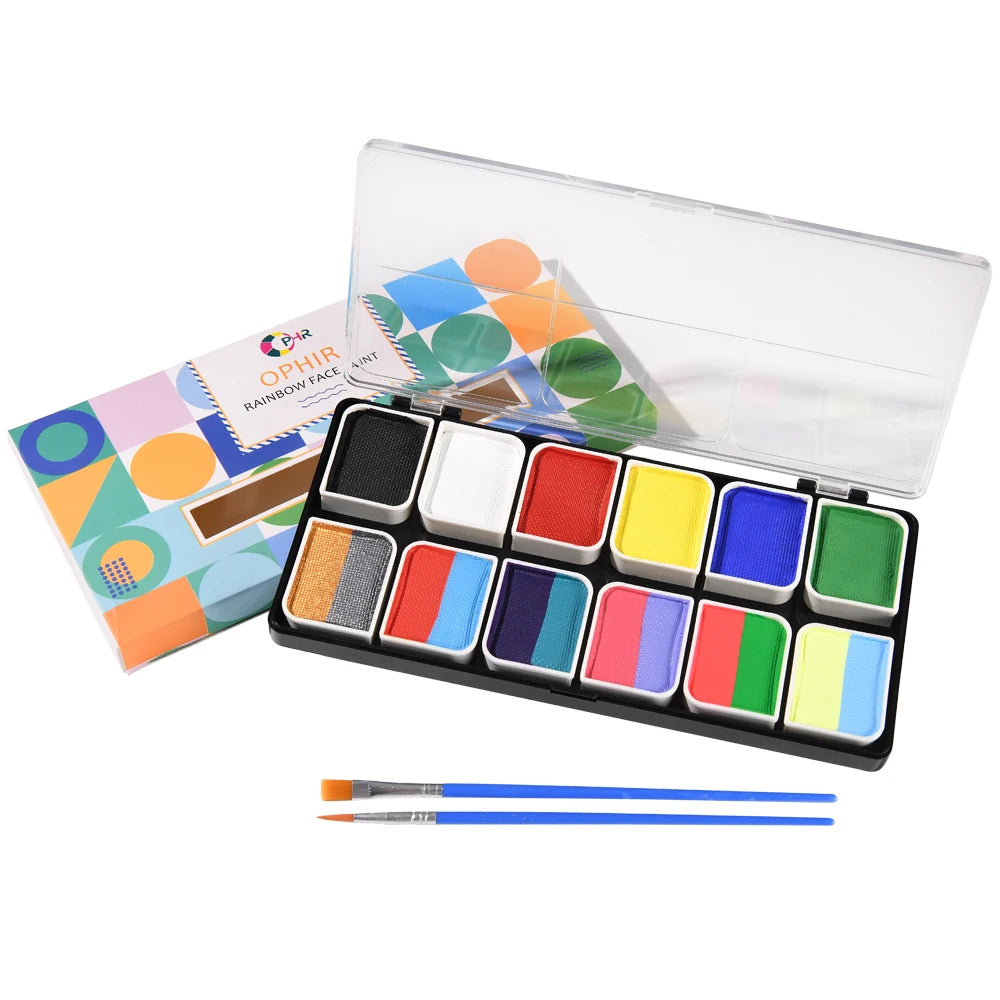 OPHIR Rainbow Face Paint Multicolor Series Temporary Body Paint Art 144g/5.14oz Children Makeup Painting Pigment RT012