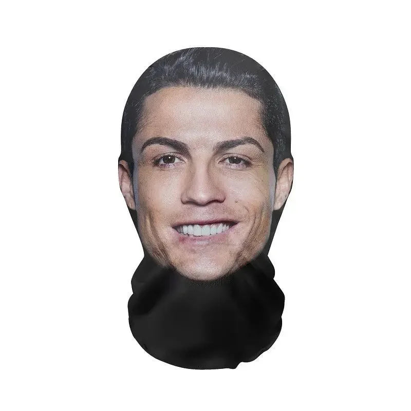 3D Seamless Perspective Funny Celebrity Face Mask Unisex Sunscreen Headcovers Halloween Cosplay Headwear