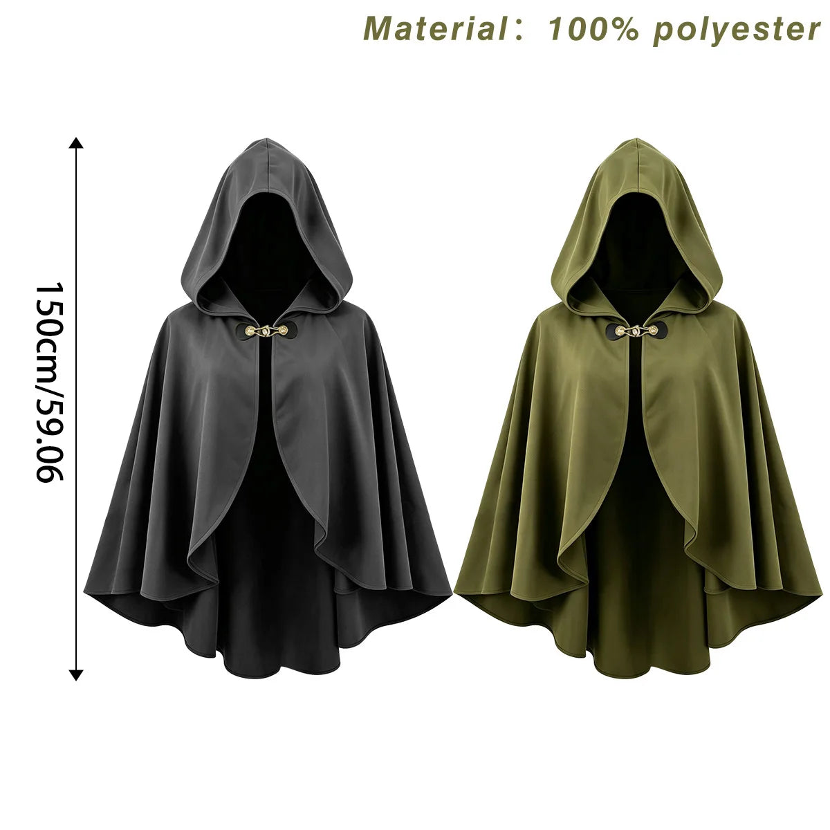 Renaissance Hooded Cape Vintage Cloak Medieval Cloak with Hood Halloween Medieval Cosplay Cloak