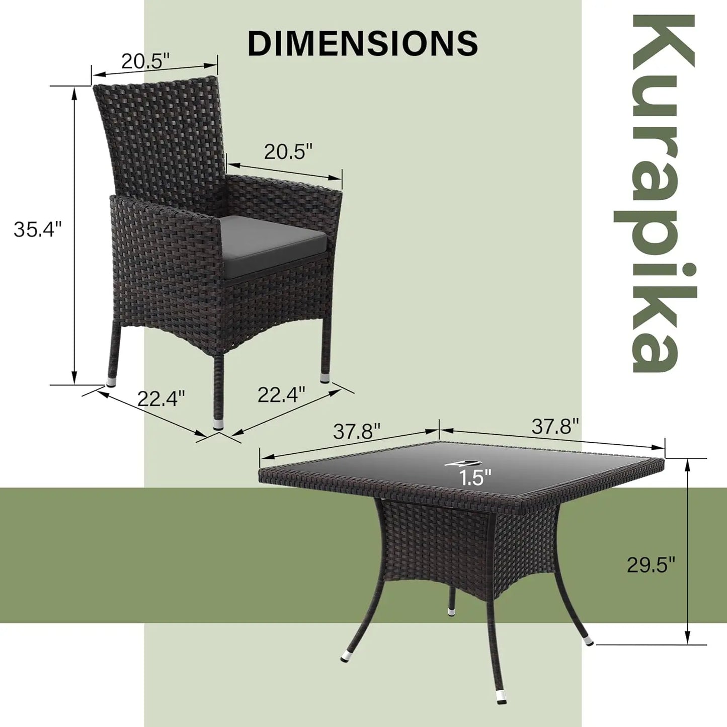 15-Piece Rattan Outdoor Dining Set Square Tempered Glass Table w Umbrella Hole & 12 Chairs Grey Customized