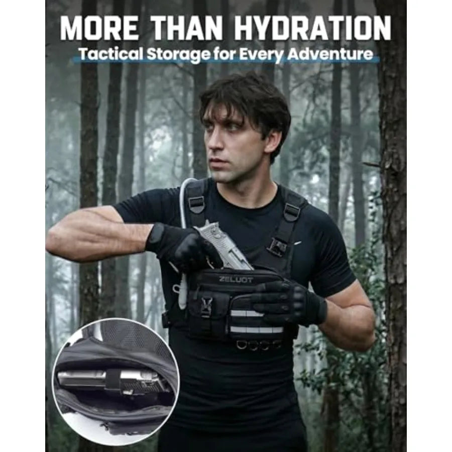 12L Hydration Backpack with 2L Water Bladder Running Vest with Gear Holder U.S. Design Patent Lightweight Hydration Pack Reflectors
