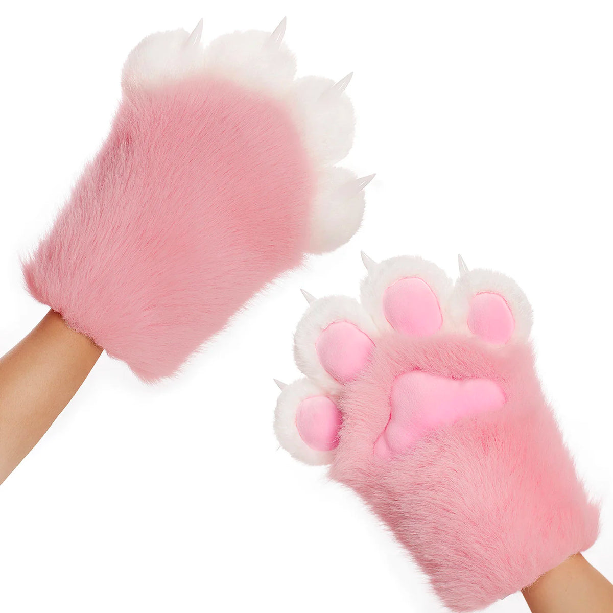 Furry Cat Gloves With Claws Cosplay Therian Fursuit Paws Costume Accessories
