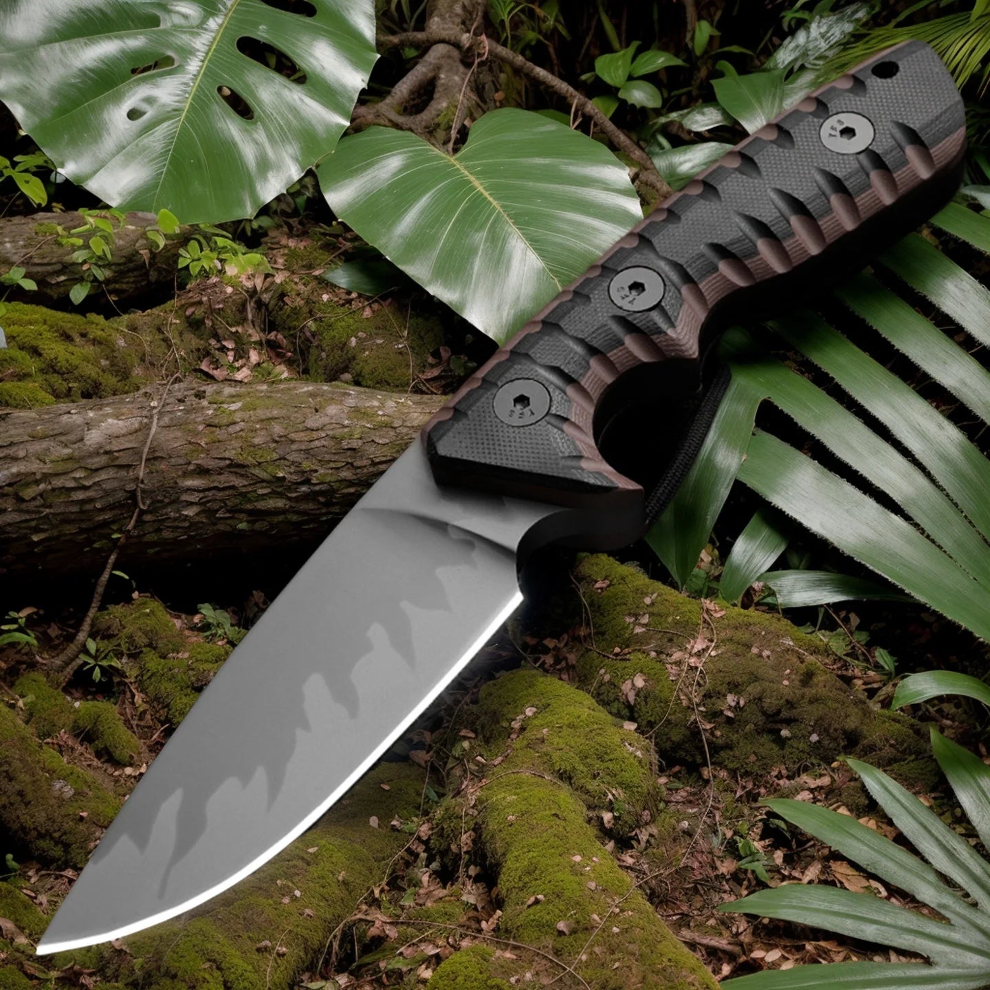 High end stainless steel outdoor straight knife anti slip handle, daily carry on EDC tool, outdoor portable precision multi-functional cutting tool, overseas warehouse straight hair