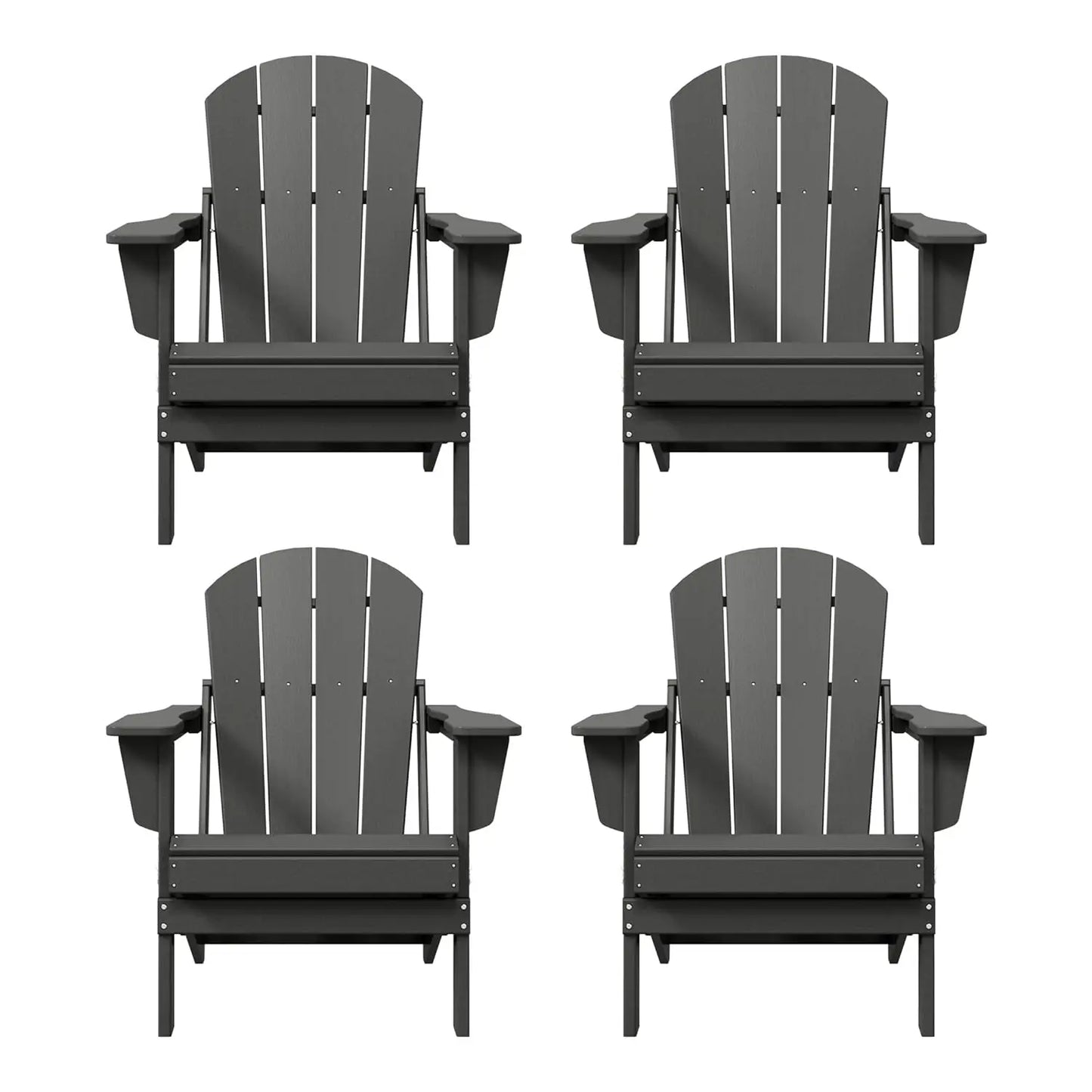 Outdoor Folding Poly Adirondack Chair (Set of 4), Orange, Customized