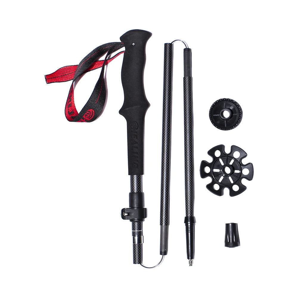 Ultralight Carbon Fiber Trekking Poles Outdoor Hiking Cane Folding Telescopic Nordic Mountain Climbing Pole Walking Stick