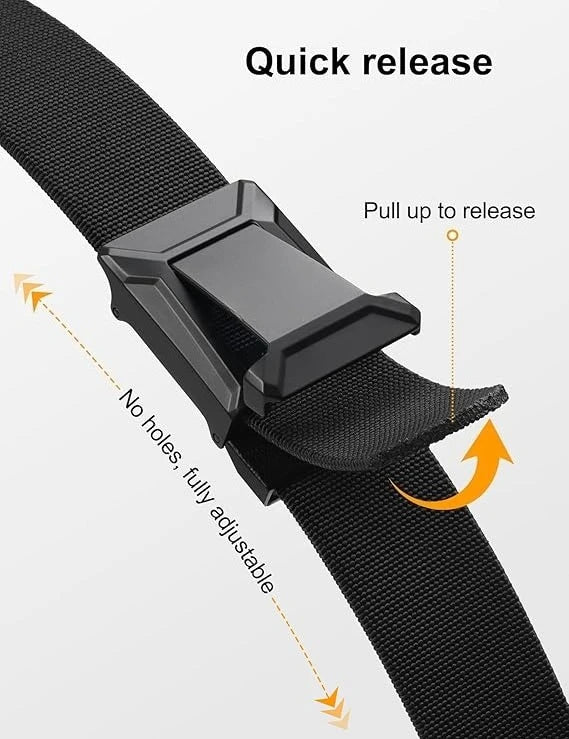 Stretch Tactical Belt for Men, Military Work Rigger Hiking 1.5" Elastic Nylon Web Ratchet Quick Release Belt