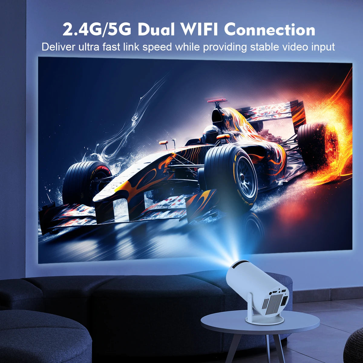 Magcubic Android 14 BT5.4 8K Support HY300 Pro Home Outdoor Projector, 290ANSI Native 720P, Mini Portable Full HD Beam