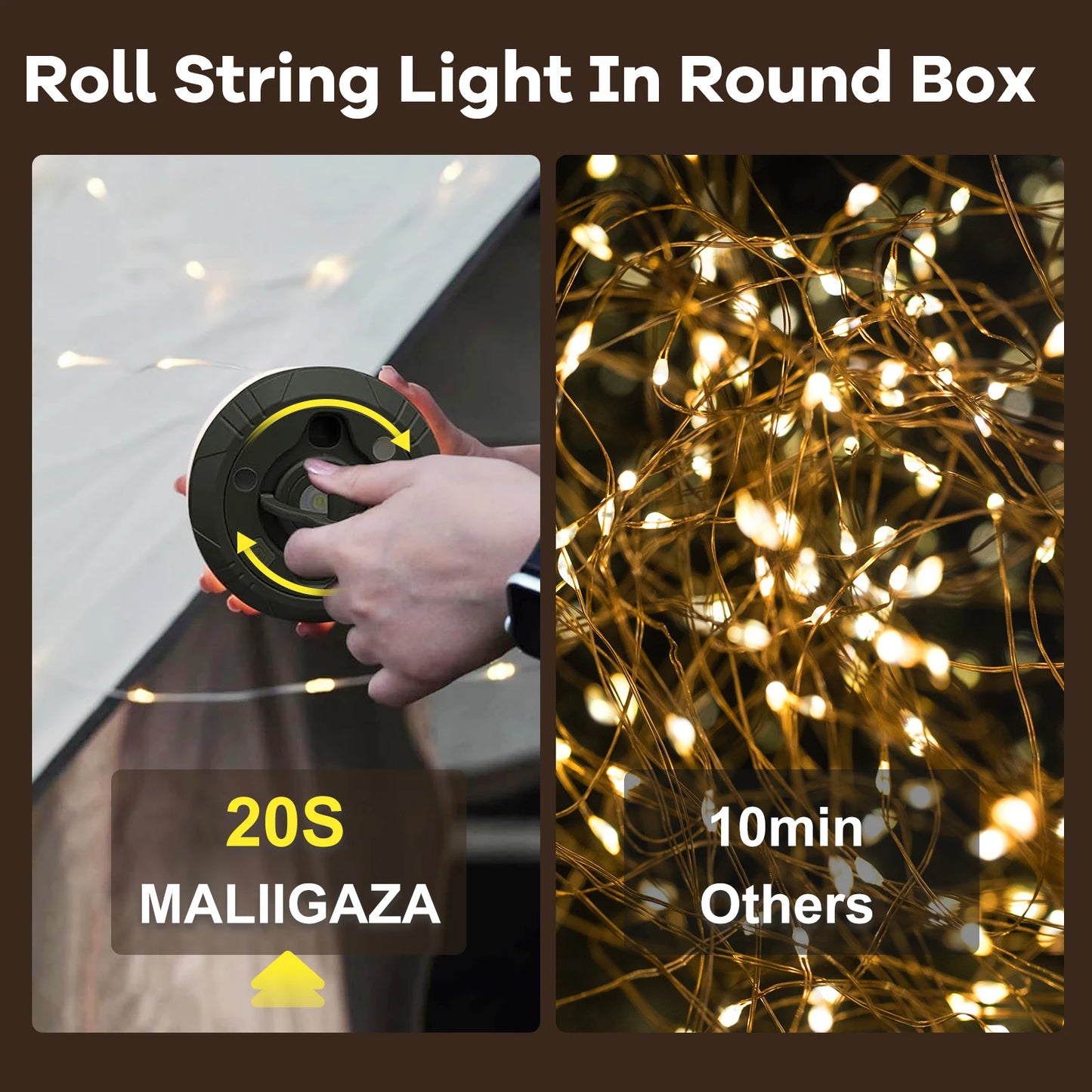 Camping Light 10m String Lights Outdoor Waterproof RGB Atmosphere Light Tent Light Strip Camping Lamp Recyclable LED Night Light