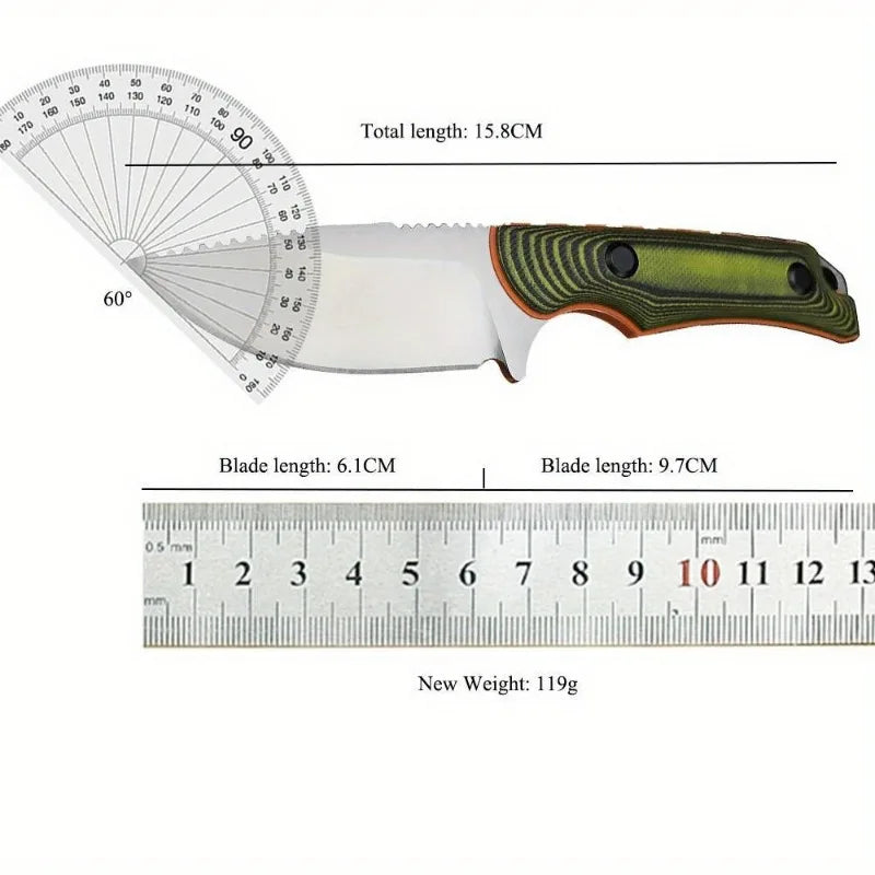Two-tone G10 Handle 8Cr13Mov Blade Fixed Blade Straight Knife Outdoor Hunting Self-defense EDC with Sheath Knives