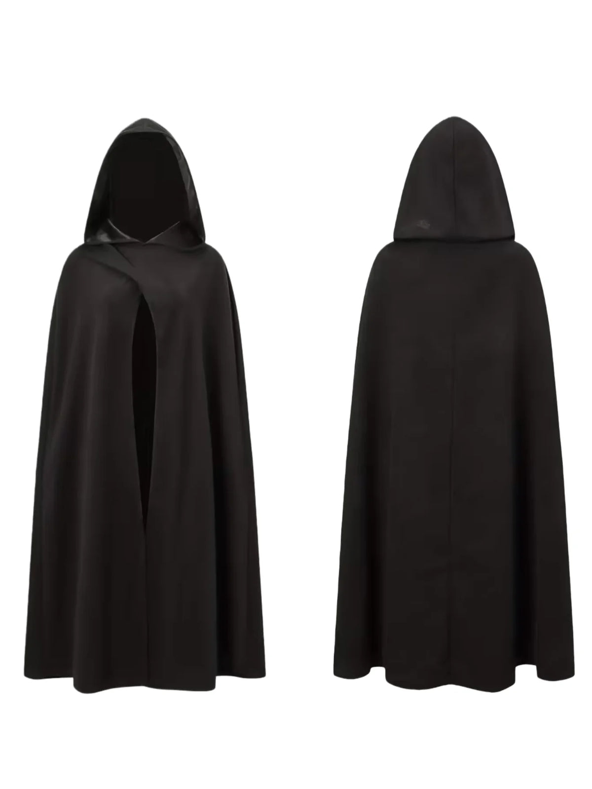 New Halloween Costume Cloak, Fleece Hooded Halloween Cape, Retro Asymmetrical Design Role Play Coat, Party Outfit, Autumn & Winter Clothing Accessory, Cosplay Costume