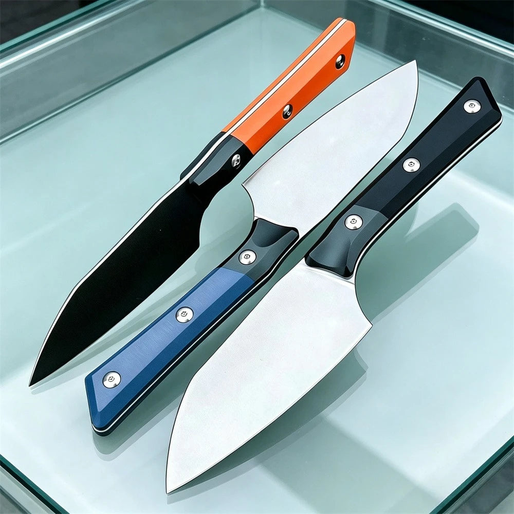 Full Tang Fixed Blade Knife, Premium G10 & Aluminum Alloy Handle, Utility Tool for Outdoor Camping Hunting and Kitchen Cutting
