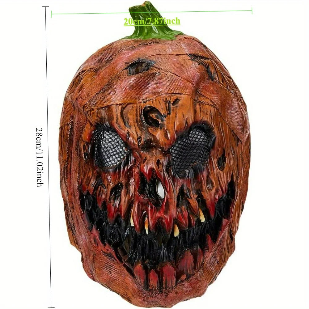 2026 Latest Halloween Decor Latex Pumpkin Head Mask