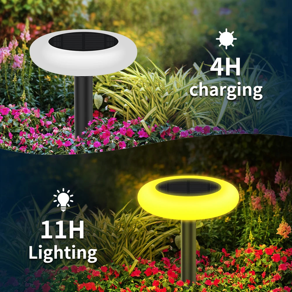 intelamp Colorful 2 Pack 6 Pack Outdoor Solar Light Lawn Pathway Garden Light Dusk to Dawn For Landscape Walkway Patio Yard Lawn