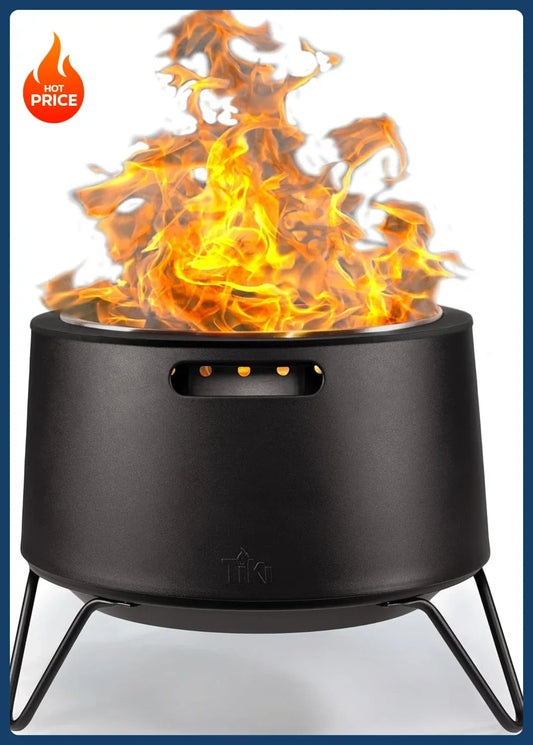 Bestseller[Limited Time Offer!]20-Inch Smokeless Social Fire Pit, Portable Outdoor Fire Pit with Removable Ash Base, Stand & Clo