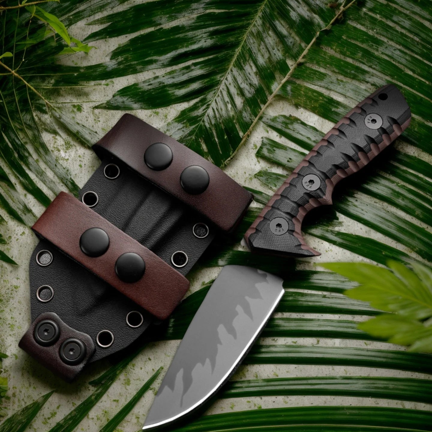 High end stainless steel outdoor straight knife anti slip handle, daily carry on EDC tool, outdoor portable precision multi-functional cutting tool, overseas warehouse straight hair