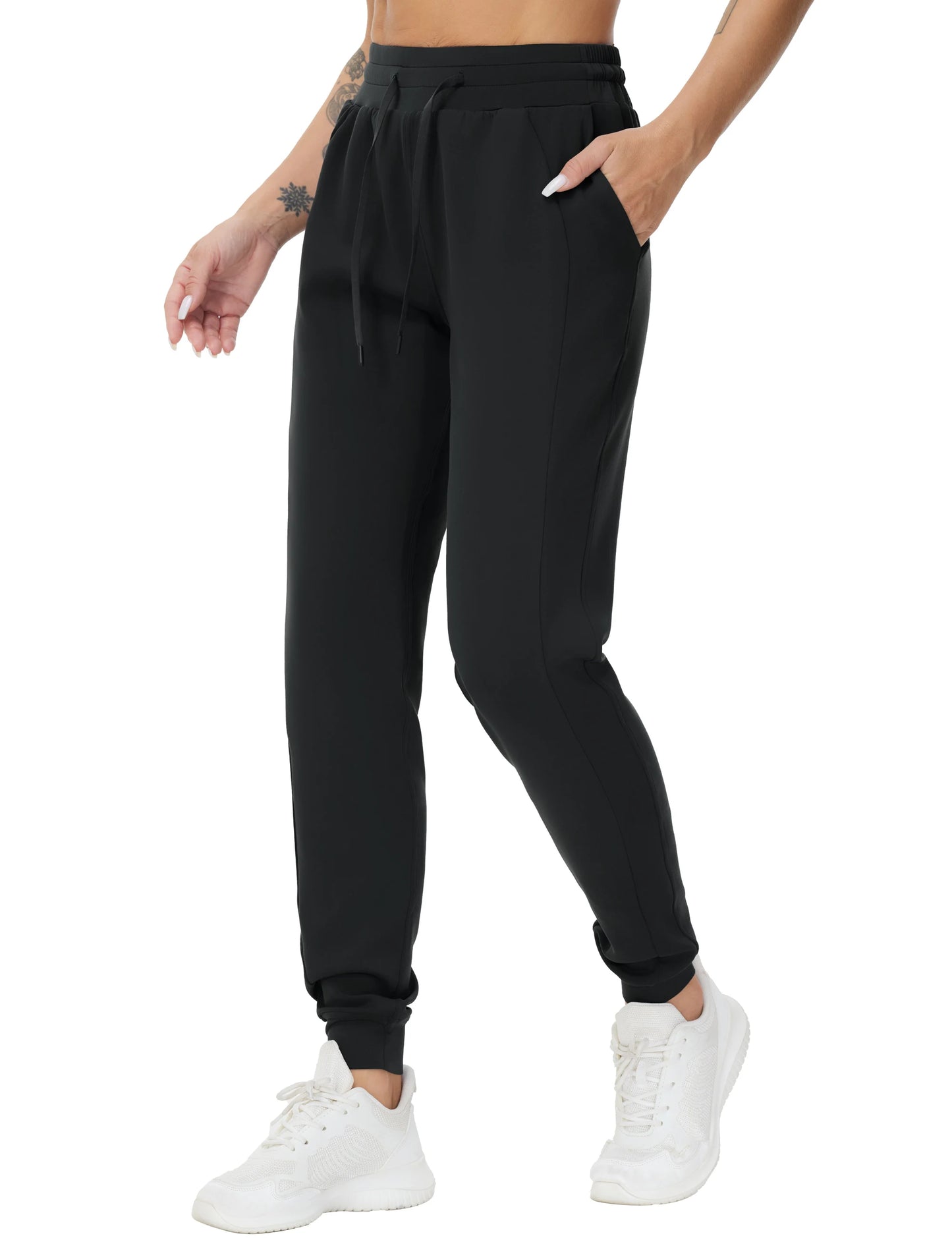 THE GYM PEOPLE Women's Workout Joggers Leggings Drawstring Running Lounge Sweatpants Tapered Pants with Pockets