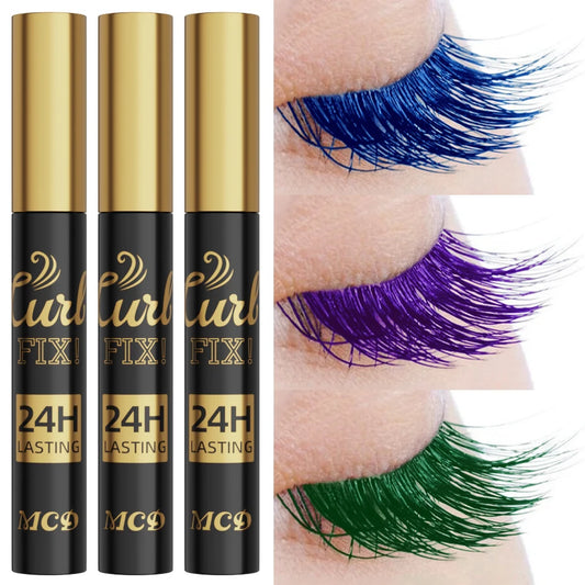 3pcs Colorful 3D Eye Blue Green Purple Mascara Waterproof Lengthens Eyelashes Extension Silk Fiber Mascare Eye Makeup for Women Cosmetic Korean Makeup Gifts Eye Beauty