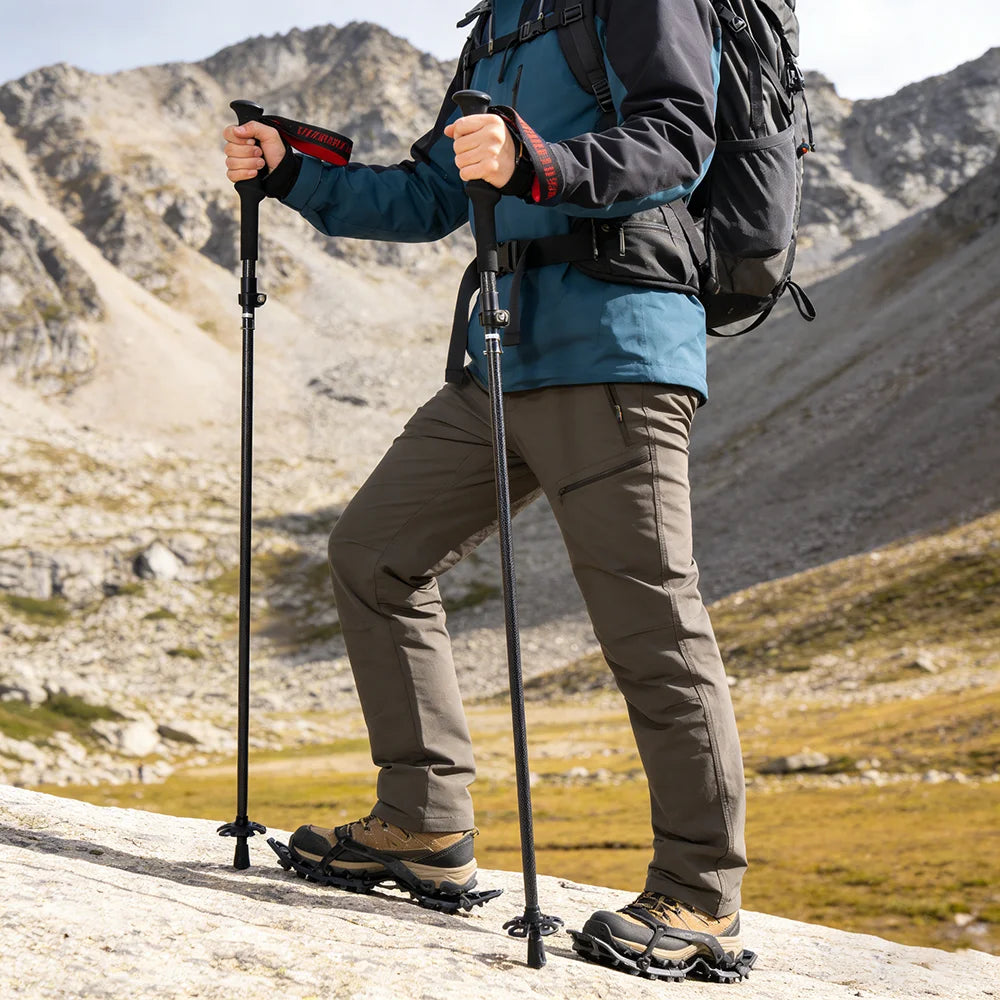 Ultralight Carbon Fiber Trekking Poles Outdoor Hiking Cane Folding Telescopic Nordic Mountain Climbing Pole Walking Stick