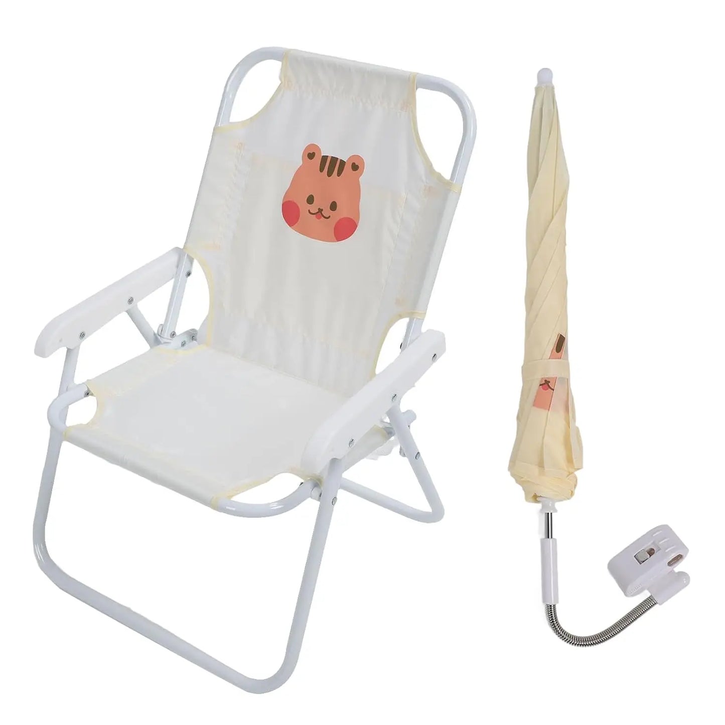 Kids UV-Proof Umbrella Folding Beach Chair Compact Lightweight for Camping Picnics Parks, Customized