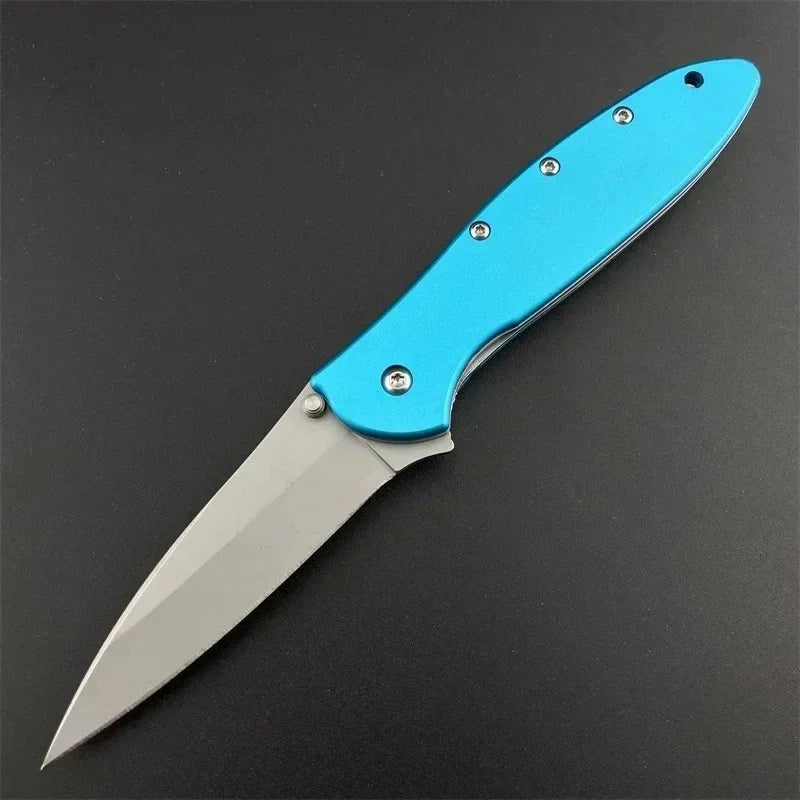 KS Leek 1660 Aluminum Folding Knife 8Cr13Mov Blade EDC Knife Window Breaker Self-Defense Tool Outdoor Fishing Knife Men's Gifts