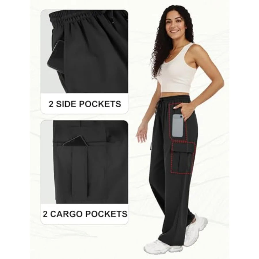 Lzzidou Womens Hiking Pants Lightweight Waterproof Quick Dry Cargo Pants with 4 Pockets Camping Trekking Trousers
