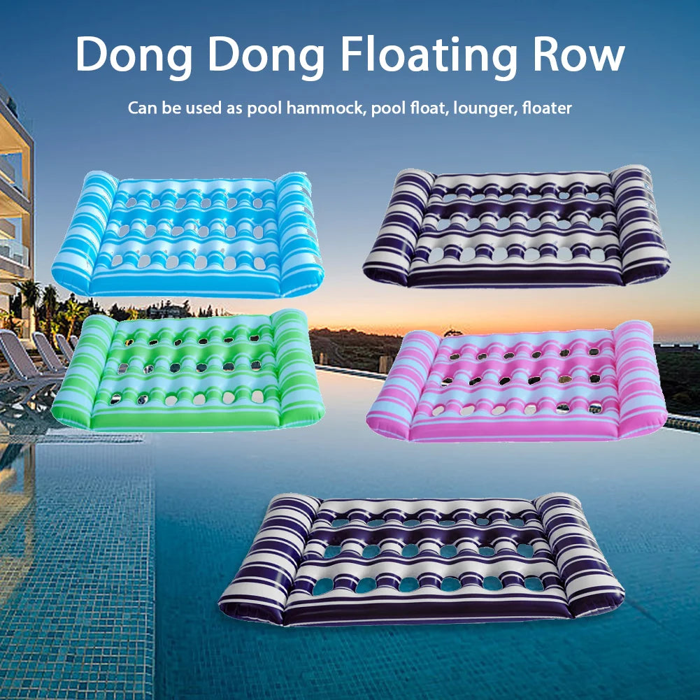 Inflatable Floating Swimming Mattress Sea PVC Hammock Recliner Chair Foldable Floating Lounger Air Mat Pool Party  Lounge Bed