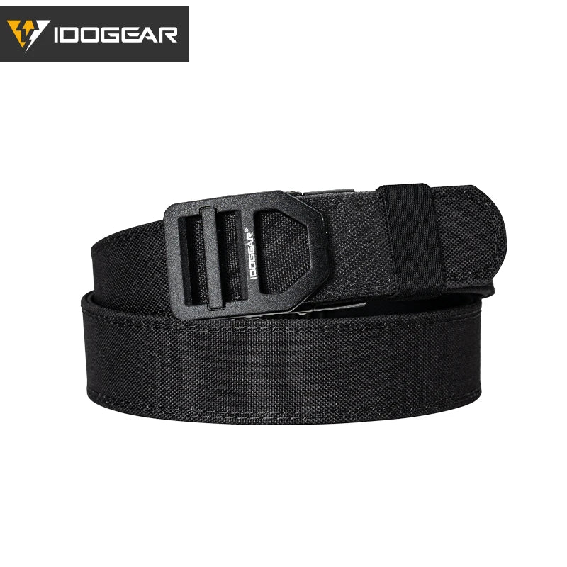 IDOGEAR Tactical 1.5" Belt Metal Buckle Adjustable IPSC USPSA IDPA Belt Rigid Heavy Duty Sturdy Ratchet Nylon Belt 3434