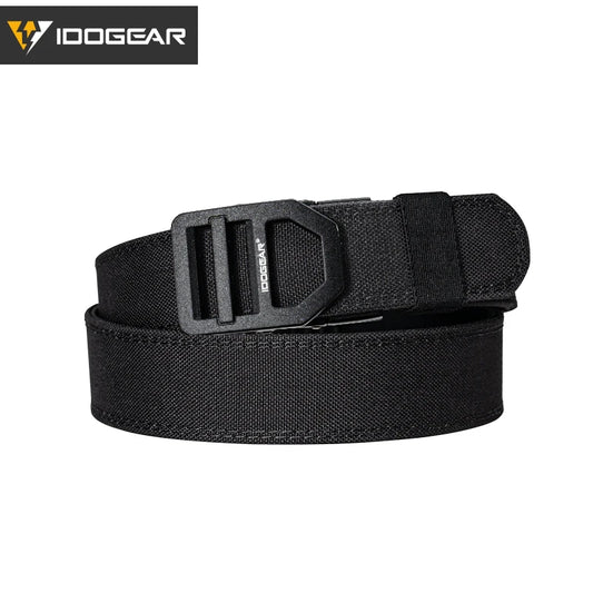 IDOGEAR Tactical 1.5" Belt Metal Buckle Adjustable IPSC USPSA IDPA Belt Rigid Heavy Duty Sturdy Ratchet Nylon Belt 3434