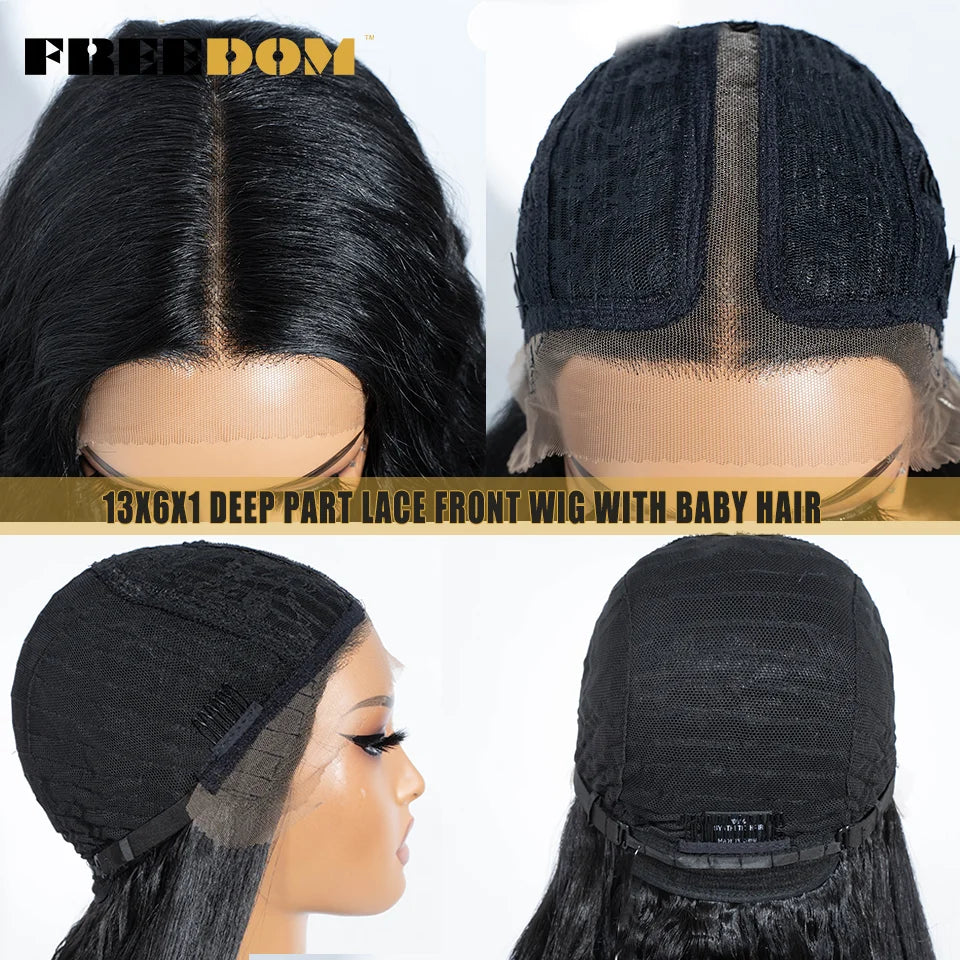 FREEDOM Synthetic Lace Front Wigs For Women 42" Long Curly Wig Deep Part Lace Wig Black Ginger Cosplay Wigs US Local Shipping