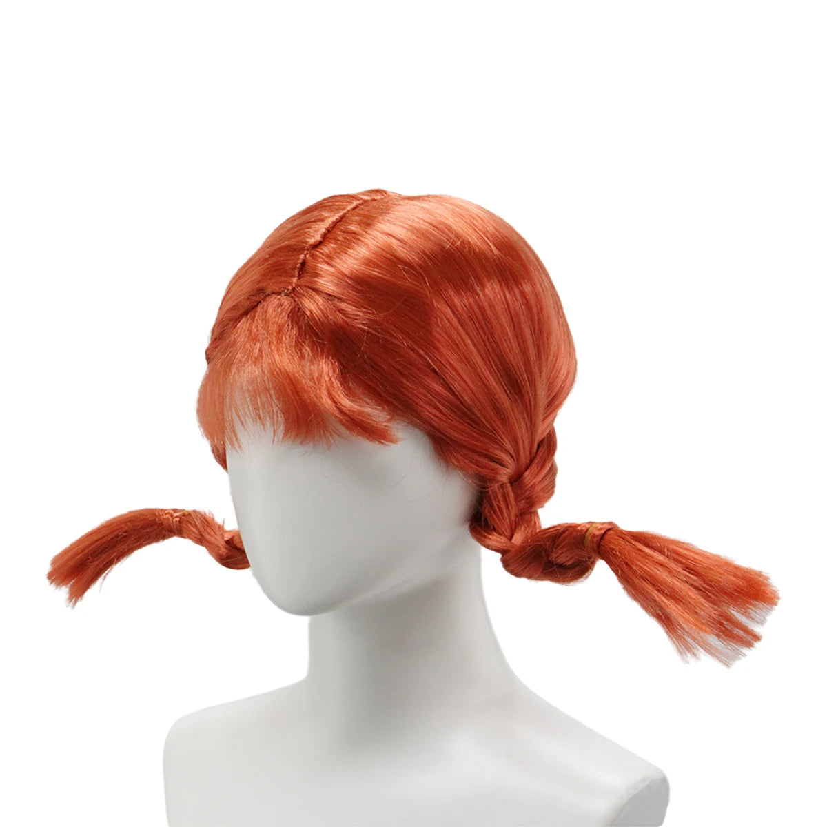 Orange Red High Quality Synthetic Fiber Heat Resistant Cosplay Wig with Bangs Double Side Braids Box Braids Outward Center Part Adjustable Cap for Women Girls Party Halloween Costume Role Play Stage Show Photo Shoot