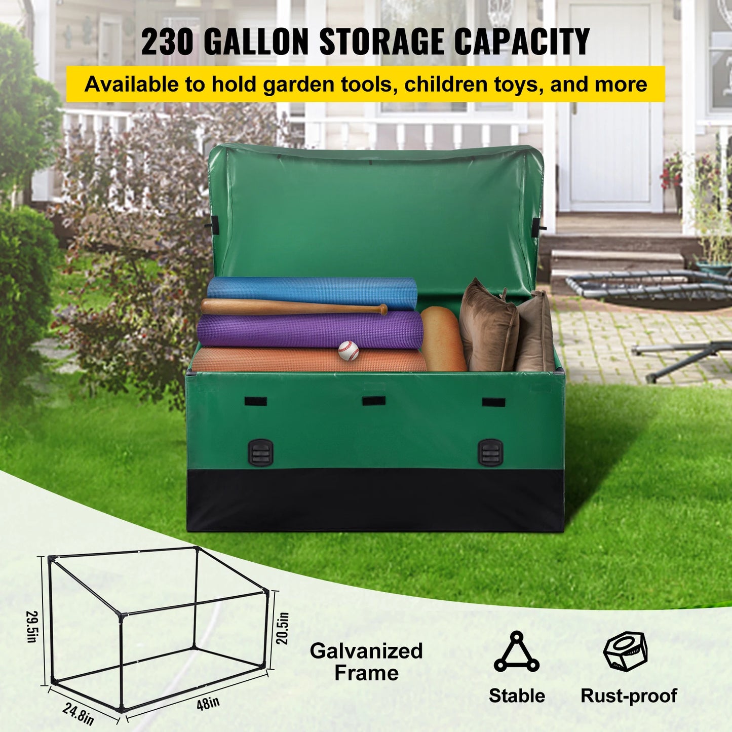 SucceBuy Outdoor Storage Box Patio Deck Box 230 Gallon Waterproof PE Tarpaulin Patio & Garden Furniture Home & Garden