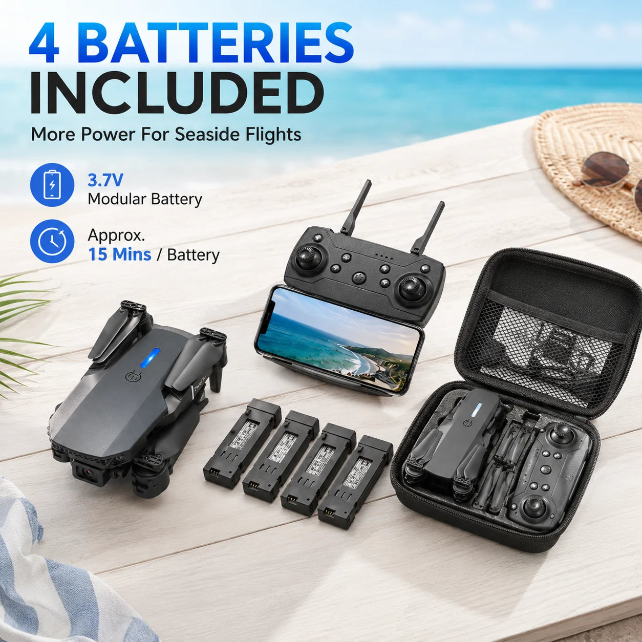 ZNLYRION 4K Dual Camera FPV Drone E88 Pro 15Mins Flight Time Foldable Quadcopter with Altitude Hold Headless Mode One-Key Takeoff/Landing