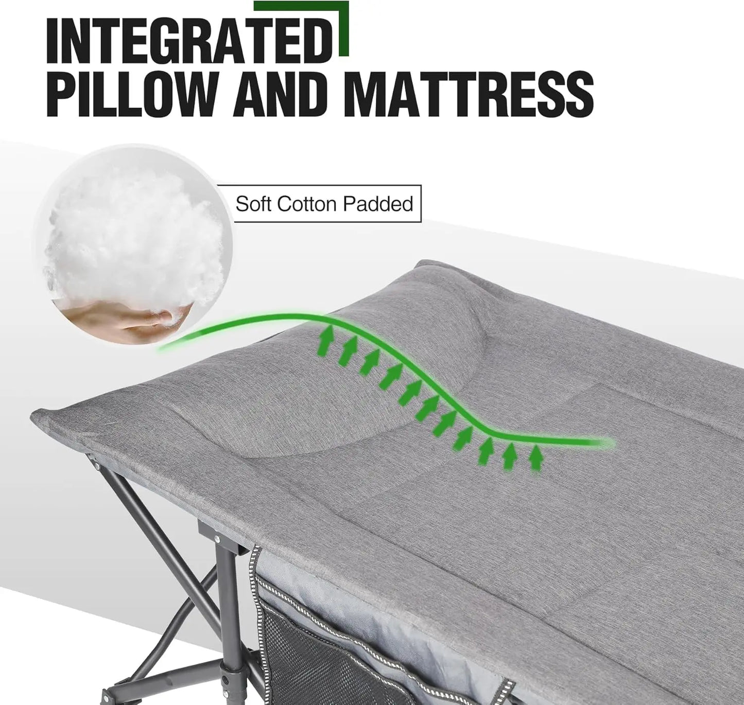 Extra Wide 2 Person Camping Cot, 59" Heavy Duty Sleeping Cot for Adults 500lbs, Portable Folding Double Cot for Indoor Outdoor