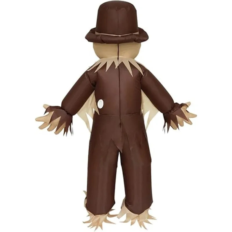 Haunted House Party Scarecrow Inflatable Costume Glowing Eyes Cosplay Horror Costume Full Body Blow Up Suit Carnival Christmas