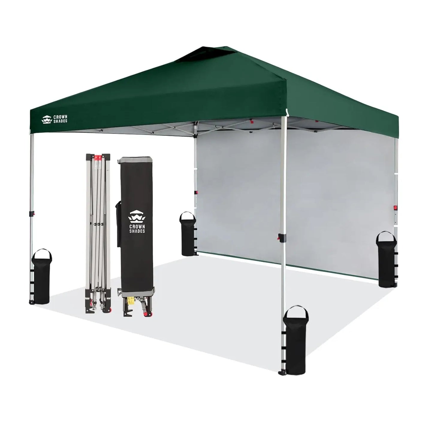 10x10 Pop Up Canopy with 1 Side Wall - Beach Tent with One Push Setup - Outdoor Sun Shade for Events, Parties,, Customized