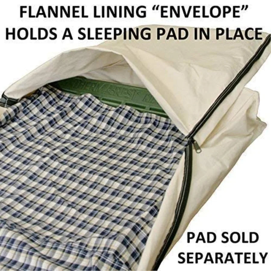 Canvas Cavalry-Style Cowboy Bedroll; Premium Lined Sleeping Bag Cover; Durable 12oz Canvas; Comfy Flannel Liner; Winter Camping
