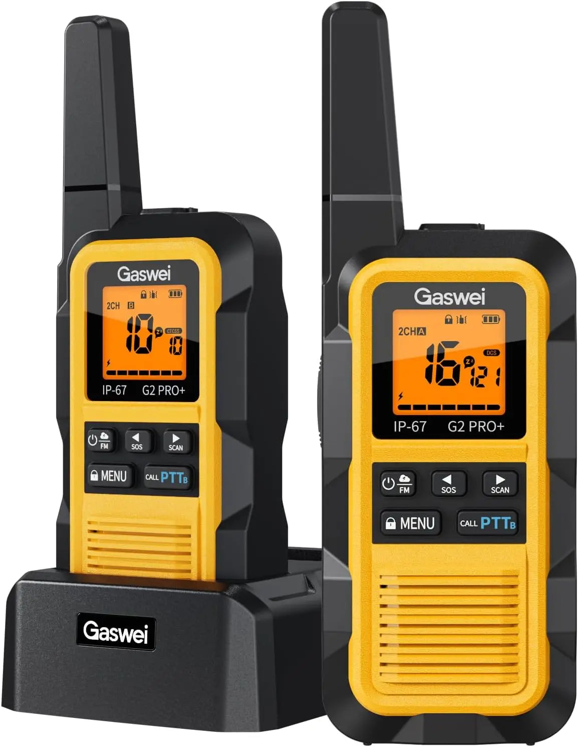 Waterproof Floating Walkie Talkies Long Range FRS Radios FM NOAA Weather Rechargeable Two Way Communication 2 Pack