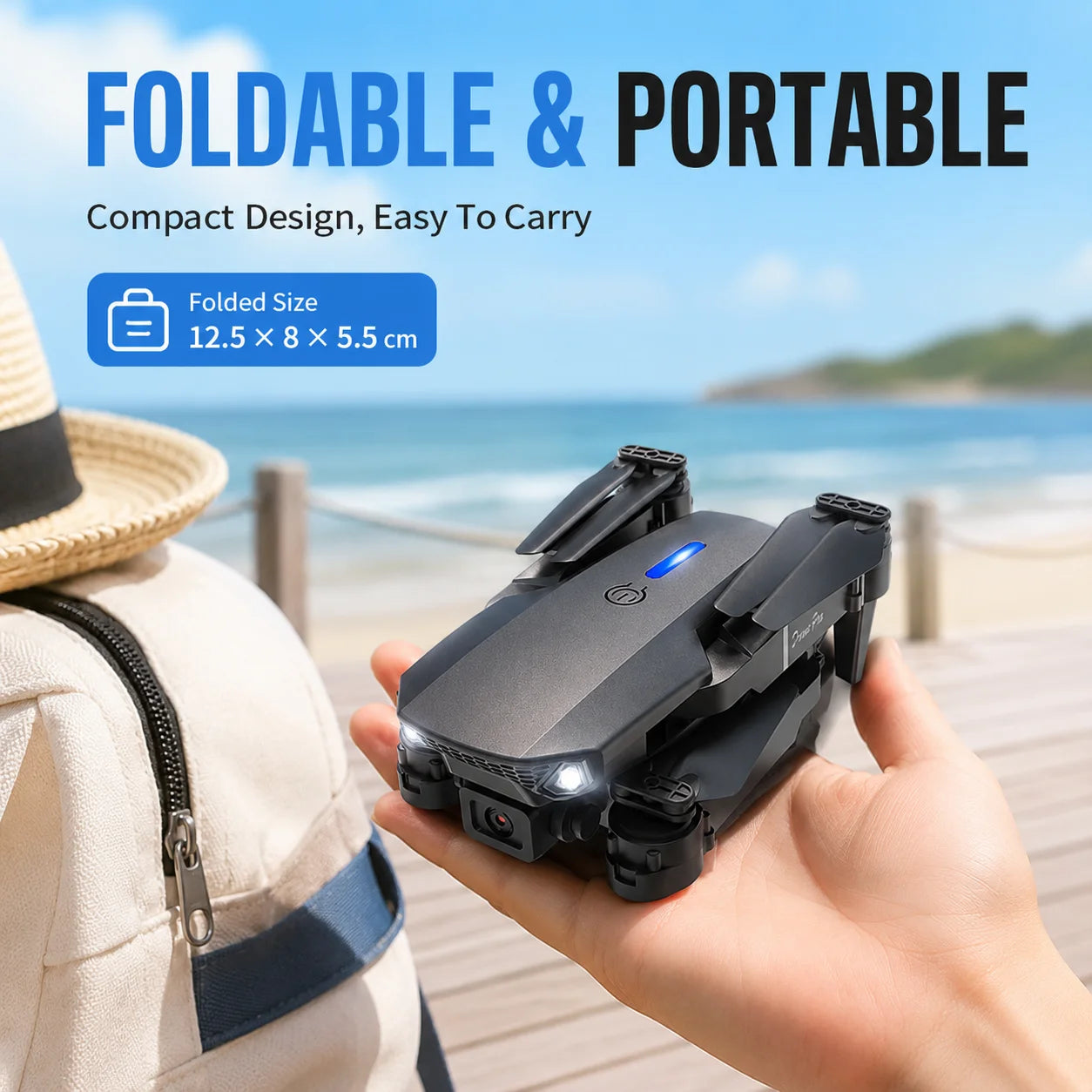 ZNLYRION 4K Dual Camera FPV Drone E88 Pro 15Mins Flight Time Foldable Quadcopter with Altitude Hold Headless Mode One-Key Takeoff/Landing