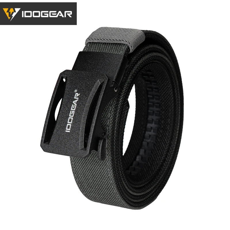 IDOGEAR Tactical Ratchet Belt 1.25” EDC Gun Belt Heavy-Duty Nylon CCW Belts with Quick-Adjust Buckle for IWB/OWB/AIWB Carry 3443