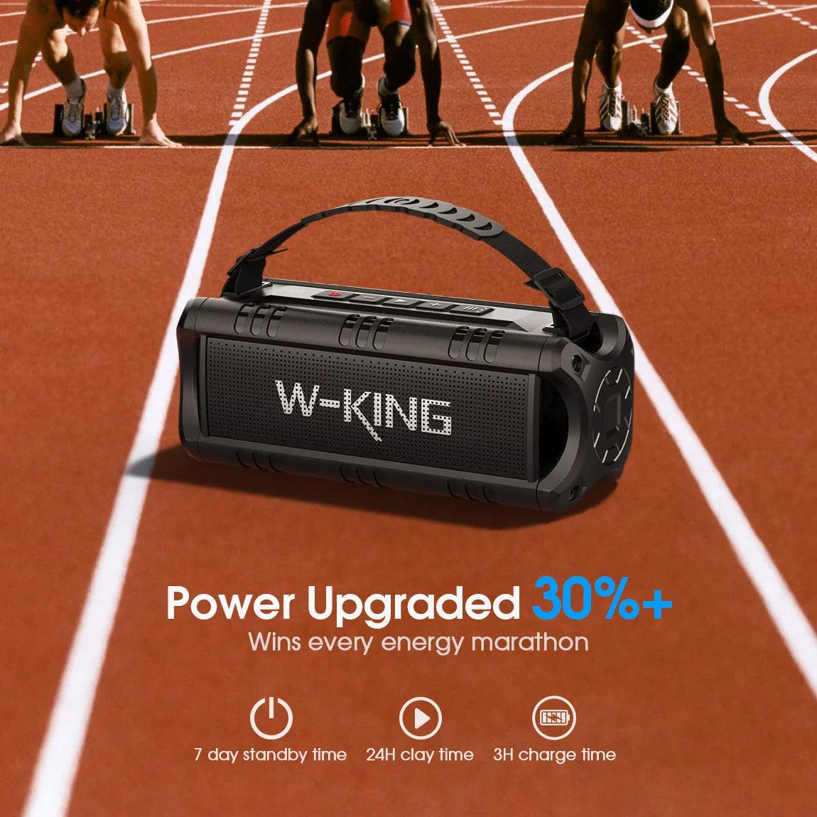 W-KING D8mini-1 Bluetooth Speaker, 30W Portable Wireless Loud Speakers, IPX6 Waterproof Outdoor Speaker, 24H Playtime, EQ, AUX, TF Card