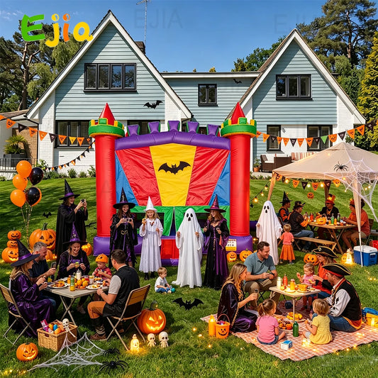 Halloween Commercial Bounce House 13FT, Heavy Duty PVC Inflatable Jumping Castle with Blower, Outdoor Spooky Party Bouncer for Family  Backyard Events & Rental Business