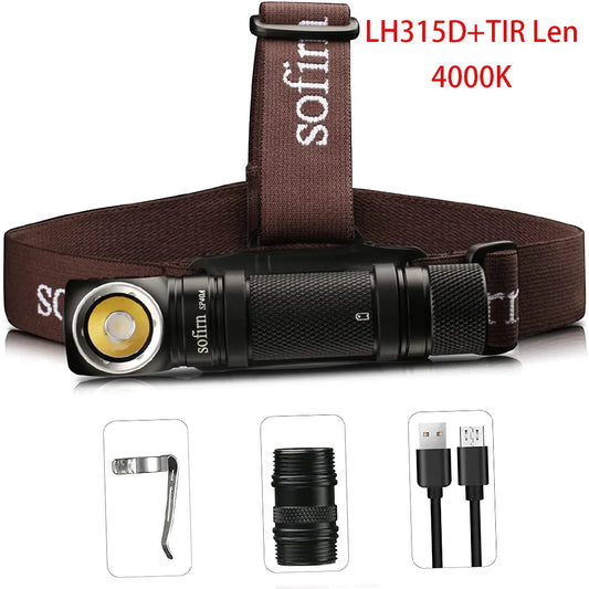 Headlamp TIR Optics Lens TN-3535 LED 18650 USB Rechargeable Head Lamp 1200lm Torch with Magnet Tail Cap