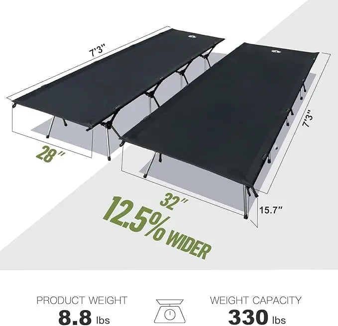 Night Cat Camping Cot Bed - Portable Folding Sleeping Cots for Adults 1-Person Outdoor Elevated Off-Ground Beds Easy Set-up Army Sleeping Bed