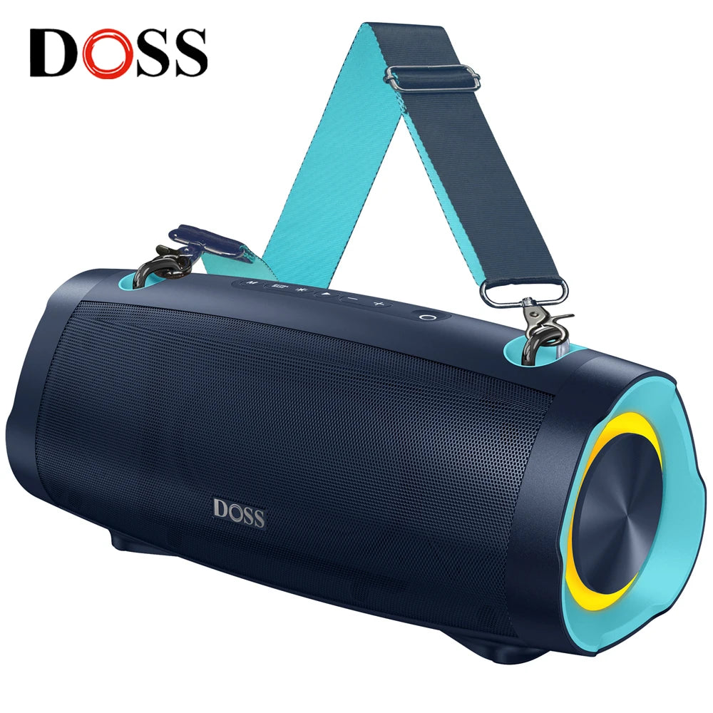 DOSS Portable Bluetooth Speaker 70W Bold Sound Bass 24H Playtime LED Lights Power Bank IPX6 Waterproof Ourdoor Wireless Speakers