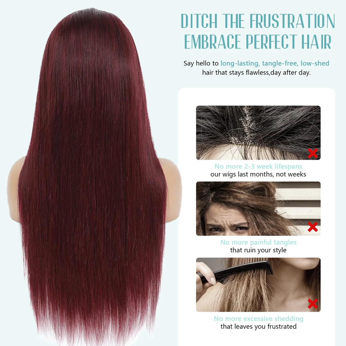 Bone Straight 99J 200% Density 40 Inches 13x6 13x4 HD Transparent Lace Frontal Wig Human Hair Wigs Burgundy Wine Red Pre Plucked For Women Brazilian Hair  Halloween Wig