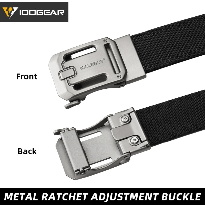 IDOGEAR SPORTS Tactical Ratchet Belt 1.5” EDC & CCW Gun Belt For Men Reinforce 1000D Nylon Belt with Adjustable Quick-Release 3447