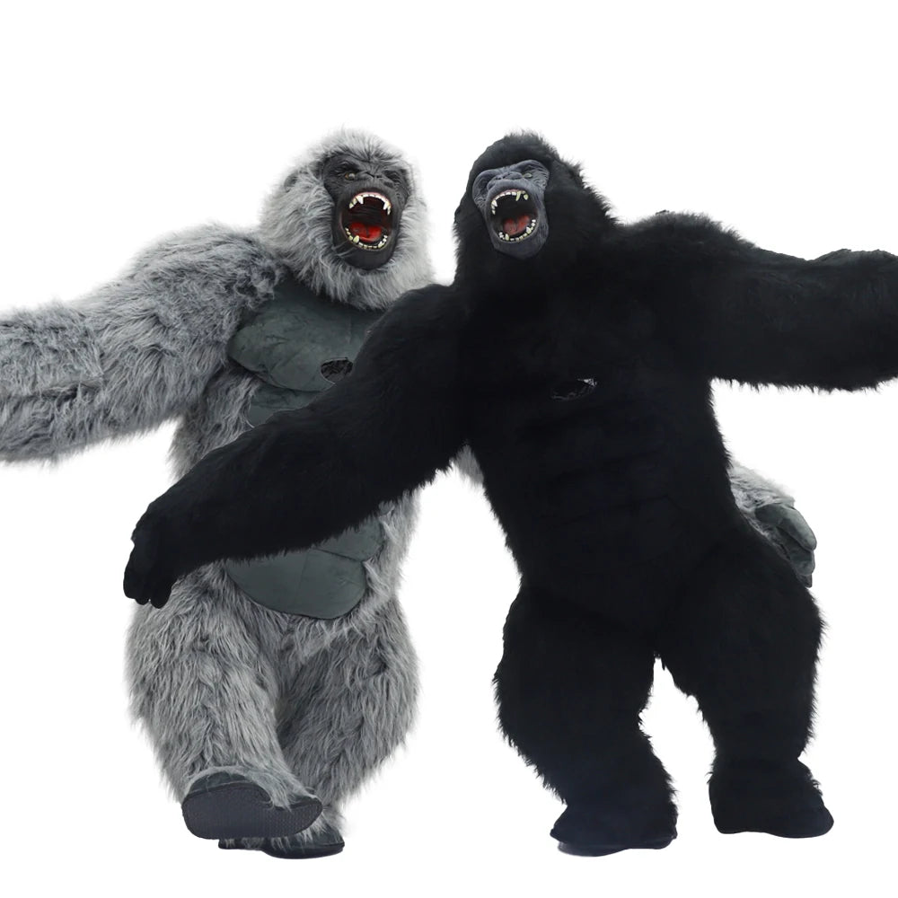 2.6m/3M King Kong Inflatable Costume Mascot With Battery Adult Character Cosplay Animal Birthday Halloween Party Event Plush Set